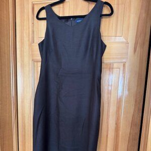 Ann Taylor dark brown sleeveless  silk dress  size 8